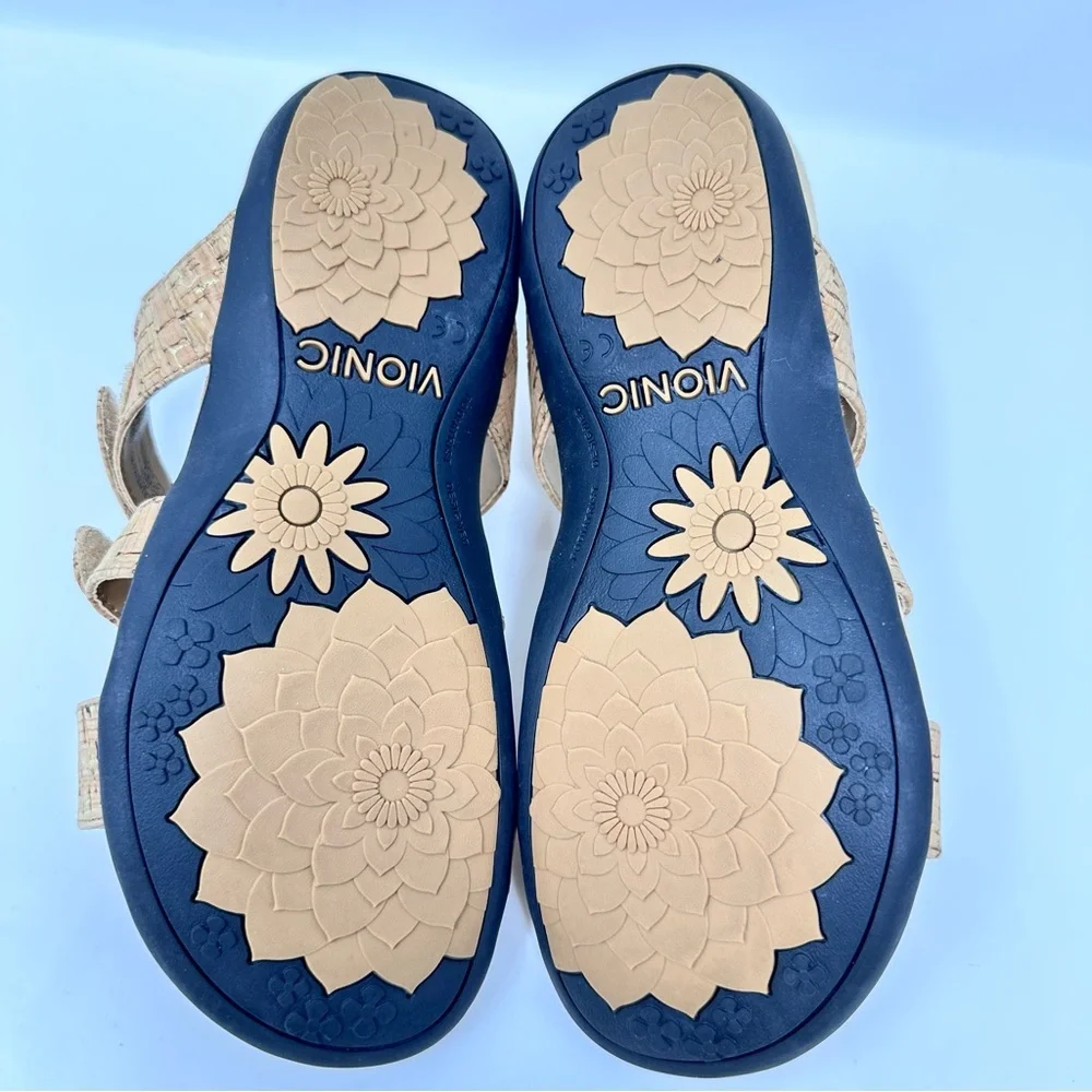 Vionic Amber Sandals Gold Cork Size 6